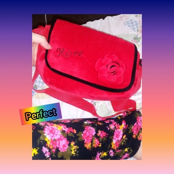 😍THANK U!! 🌈 Plush/Soft red ❤rose 🌹 bag - Picture 3 of 3